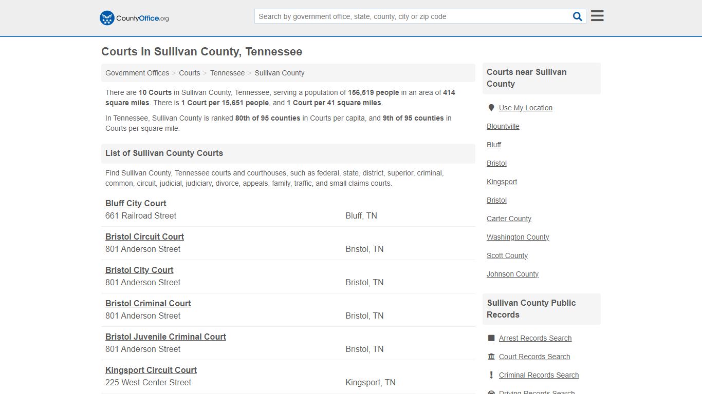 Courts - Sullivan County, TN (Court Records & Calendars)